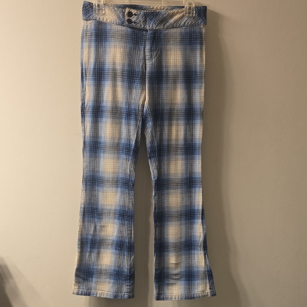 Hollister Blue and White Checkered Pants